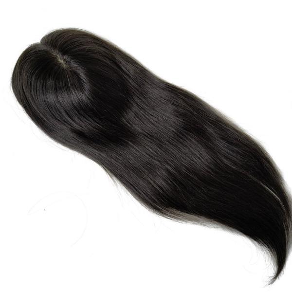 High Density European Free Part Silk Top Base 1B Real Remy Raw Hair Toupee Wig Pieces Toppers for Women