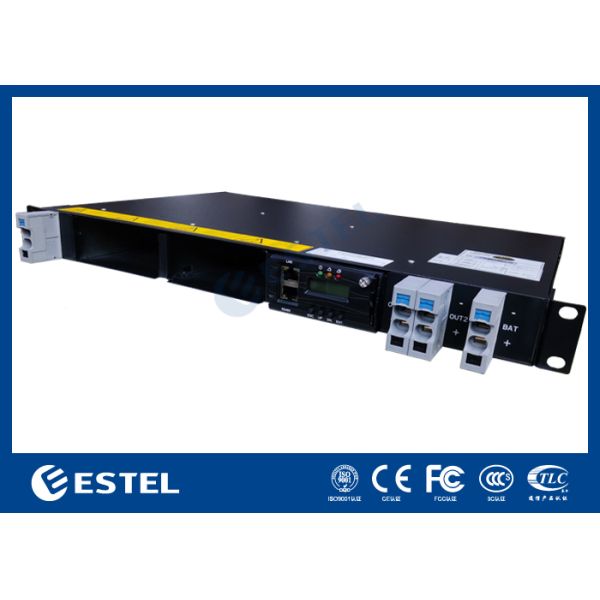 1U Rack Mount Integrated DC Power System with Dual Rectifier Slots Monitoring Unit RS485 or LAN Interface