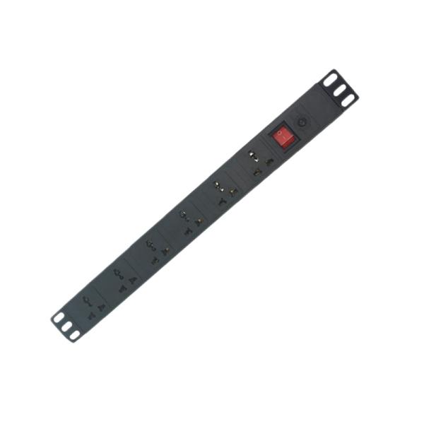zócalo de poder del estante del servidor de 10A 220v, cuerpo plástico del zócalo universal de la PDU con la extensión del 1.8m