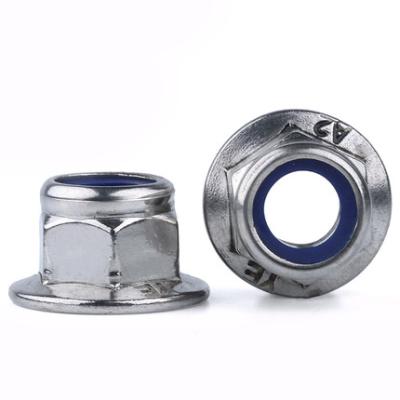 A inserção de nylon de M6 M8 encanta a porca de nylon da flange do hexágono das porcas da flange com zinco branco azul