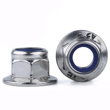 A inserção de nylon de M6 M8 encanta a porca de nylon da flange do hexágono das porcas da flange com zinco branco azul