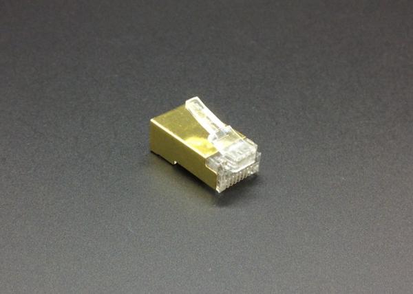 Shielded 8P8C Internet CCTV Cable Accessories RJ45 Modular Plug FTP CAT5E Gold Color