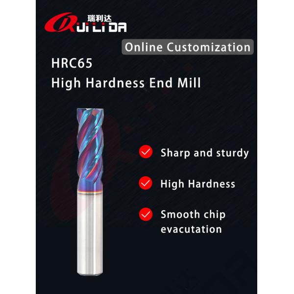 Квадрат Endmill карбида вольфрама торцевой фрезы каннелюры HRC65 4 твердый для твердой стали