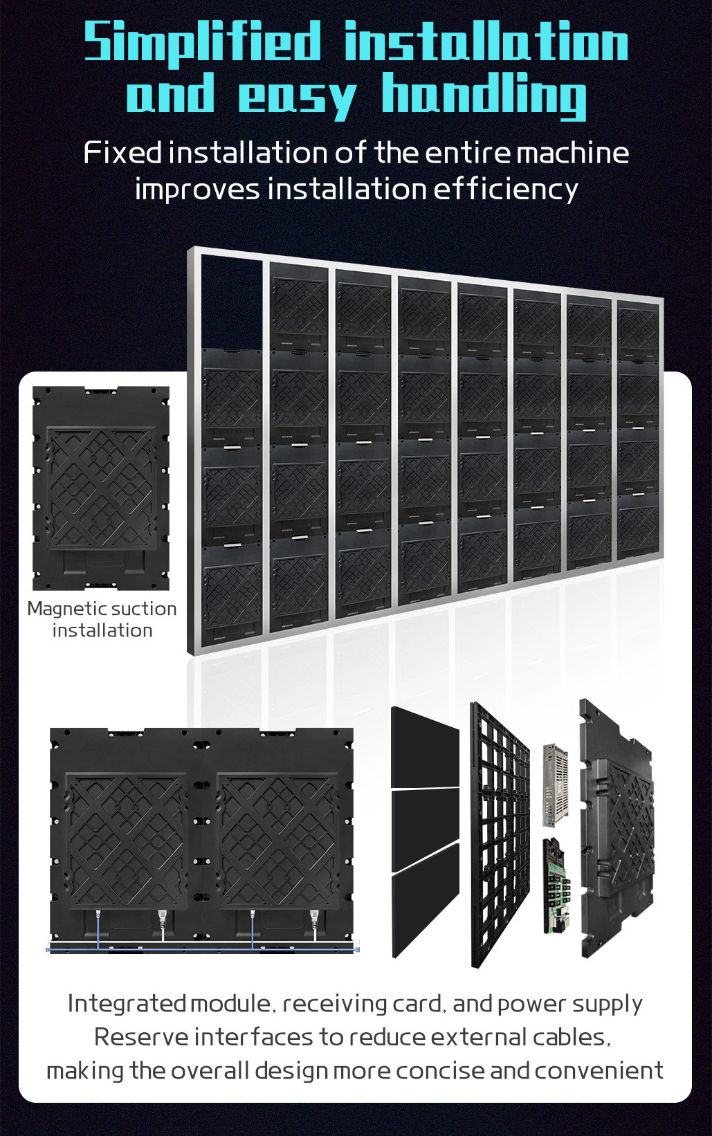 Комбинированный регулируемый модуль P1.86-P2.5 Fine Pitch LED Display для выставки