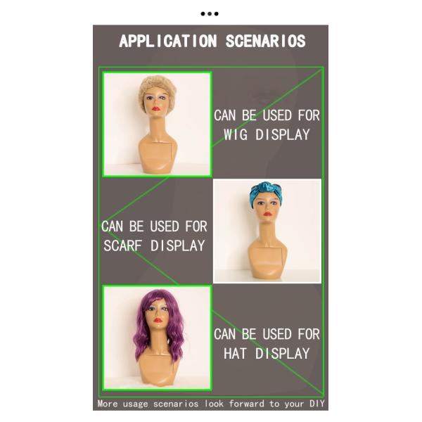 A3 Standing Hand Drawing Makeup Mannequin Head Without Shoulders For Wigs Display