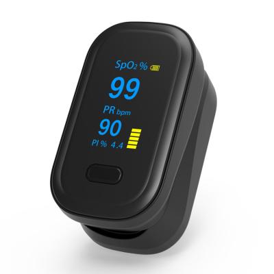 Oxímetro médico preto do pulso da ponta do dedo Spo2, coração Rate Monitor Pulse Oximeter