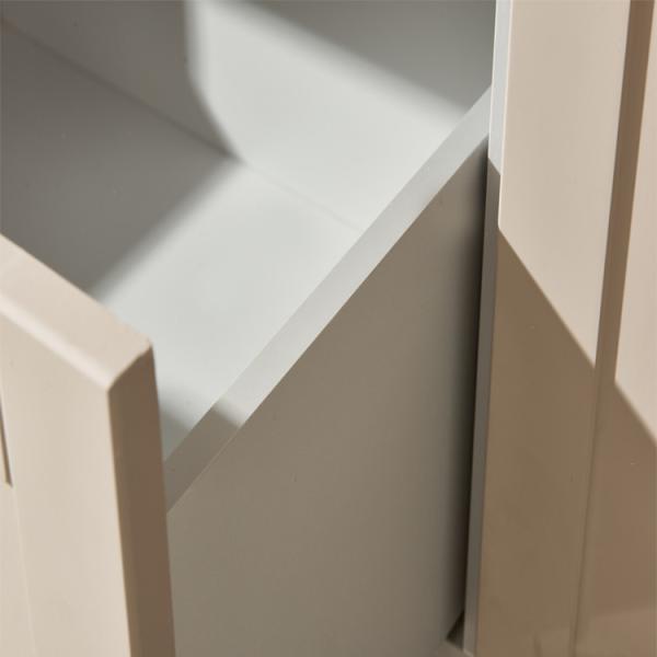 Armários de cozinha brancos da forma com os armários de cozinha de vidro do PVC da porta dobro