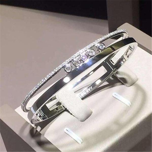 Jewelry factory in Shenzhen, China Luxury Jewelry Symbolize love  bracelet 18k gold  5 diamond sliding Bracelets