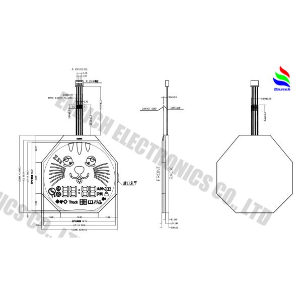 FSTN/Transflective Segment LCD Display with 6 O'Clock Viewing Angle and AIP31033E IC for Control Panels