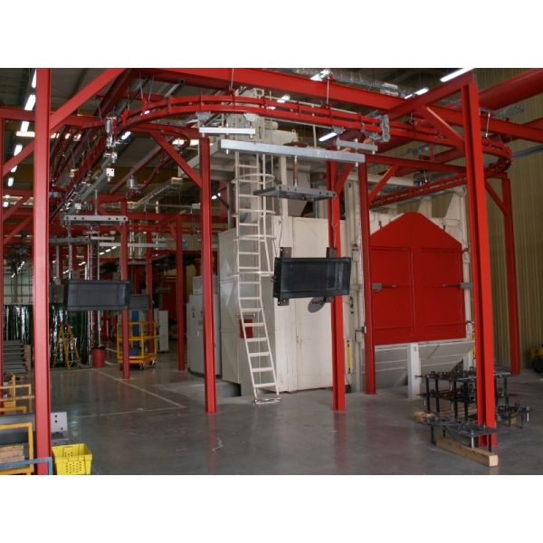Fully Automatic Monorail Shot Blasting Machine with PLC Control and HMI Interface for Continuous Workflow