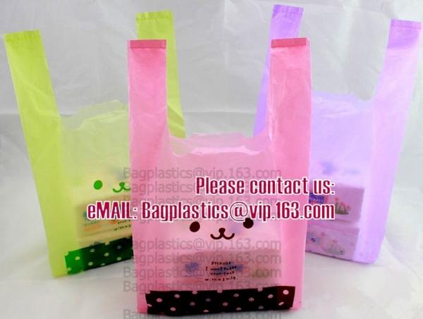 Kitchen Handle-Tie Trash Bags,Recyclable Plastic Shopping Bags with Flat Bottoms,Reusable Grocery Shopping Bags, bagease