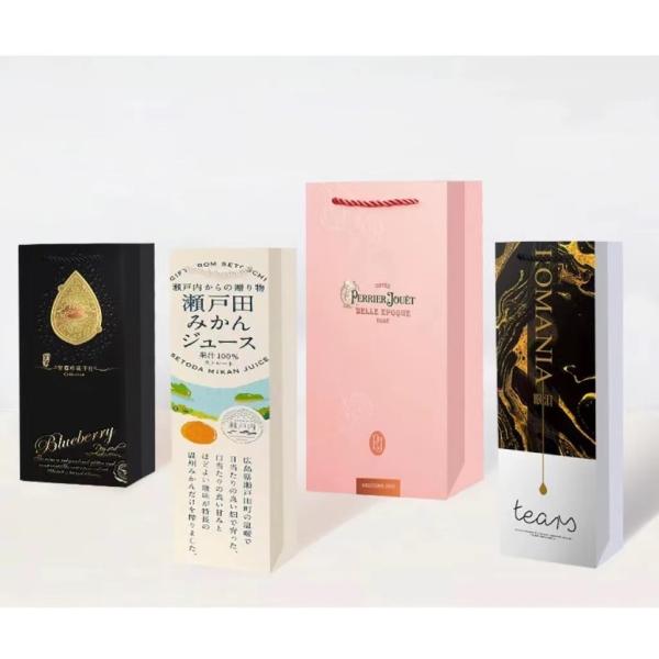 157gsm a isolé le vin lavable de papier de Brown met en sac la poignée découpée avec des matrices