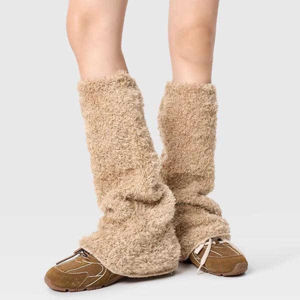 Fluffy Loose Knit Women Leg Warmers For Yoga And Casual Wear