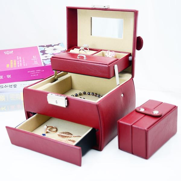 Full Set Leather Travel Jewellery Box , Clear Personalized Travel Jewelry Case
