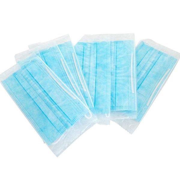 Blue Color Antibacterial Face Mask Disposable With Melt Blown Fabric