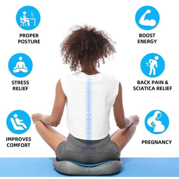 OBLONG Memory Foam Office Chair Cushion Pad Hip Massage Support Orthopedic Pain Relief