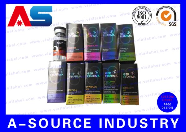 Custom Bodybuilding Empty 10ml Vials Box, CMYK / Panton Color 10 Ml Container