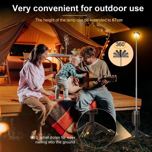 10000mAh Telescopic LED Camp Light Magnet Tripod Base Lightweight For Hiking Fishing 
 