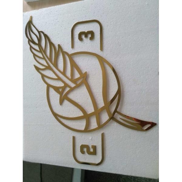 Gold 3D Galvanized Decorative Metal Letters 2-25mm Depth Mirror Polished / Brushed