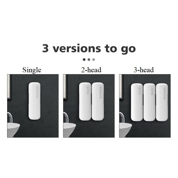 300ml Disposable Bag Type 3 Head Wall Mounted Soap Dispenser For Lotion Shampoo