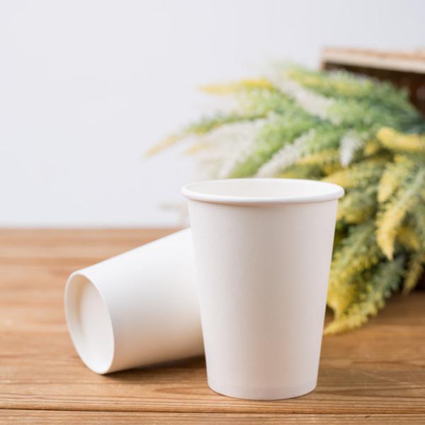 Hot Drinks Tea Coffee Disposable 9oz Paper Cup with Handle Simple Style OEM
