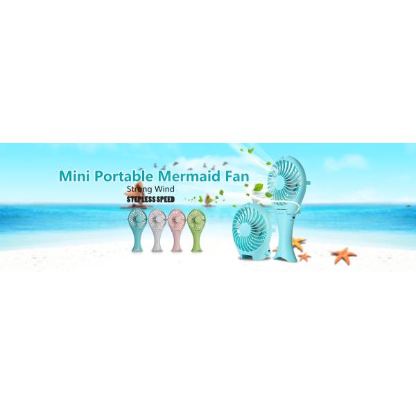 Stepless Speed Mermaid Mini Portable Rechargeable Fan AG18