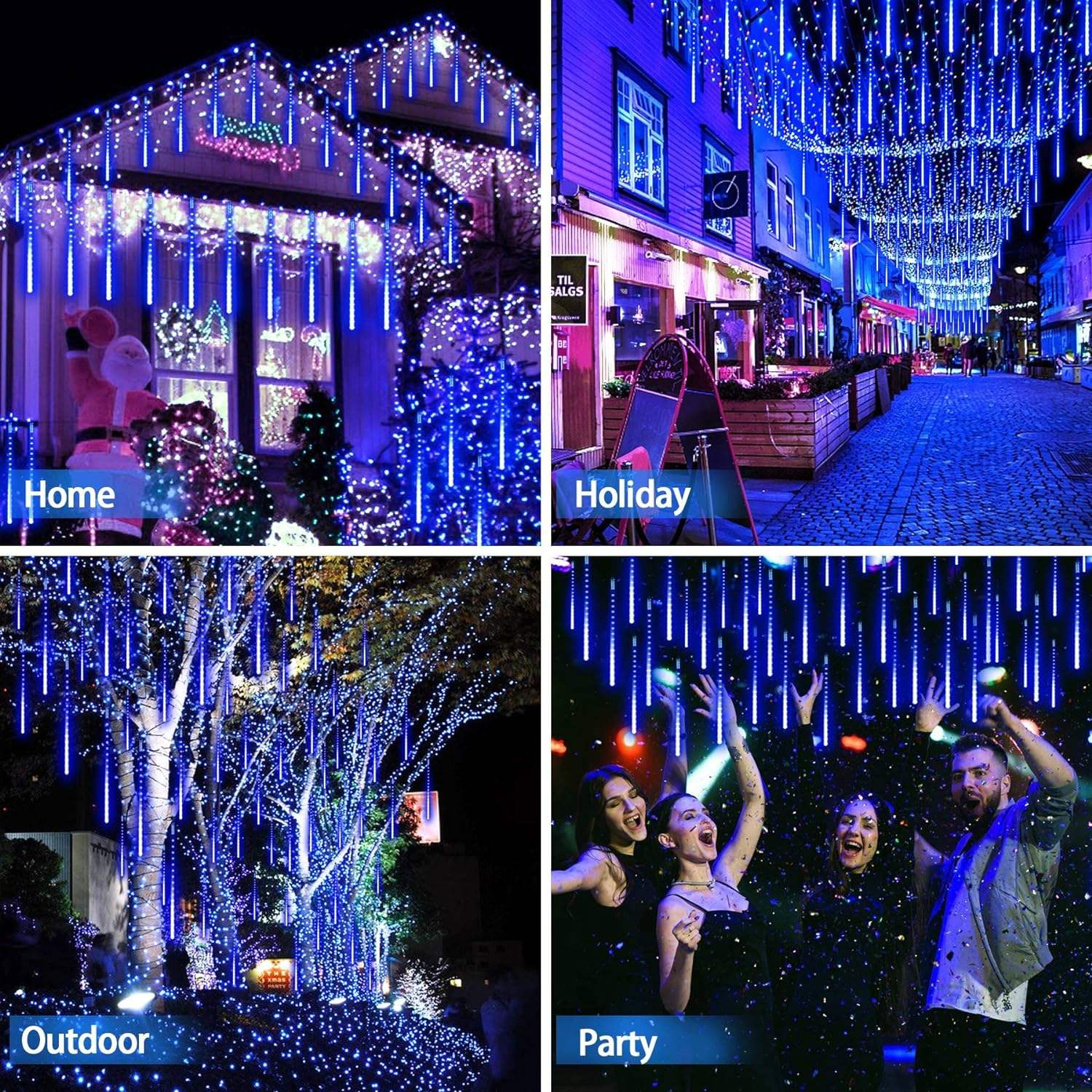 Dynamic Meteor Shower, LED Meteor String Lights Outdoor Garden Holiday Atmosphere Lighting