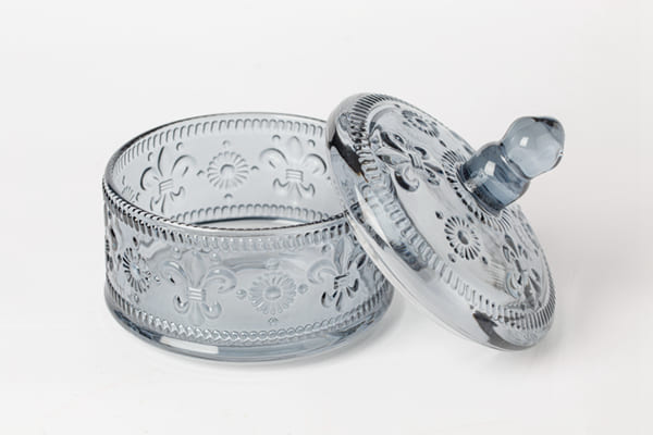 Smoky 2 Tier Stackable Glass Apothecary Jars 7.68 Inch For Candy Cookie