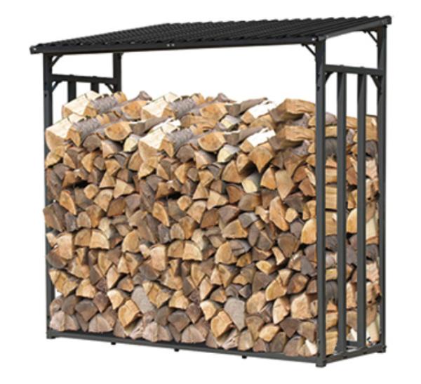 Middle Size135x70x165cm Metal Firewood Rack Anthracite Garden Firewood Shelter Stacking Aid Kaminholzunterstand