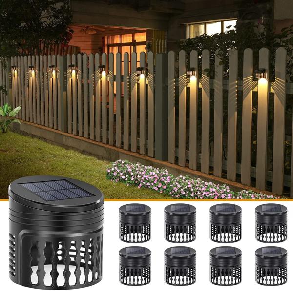 New Model Waterproof IP65  Solar Garden Decoration Fence Light Outdoor Solar Led Wall Lamp  For Patio Lawn
