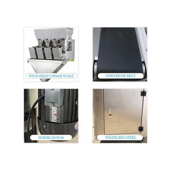 4 Heads Linear Weighing Filling Machine , 1500W Granule Filling Machine