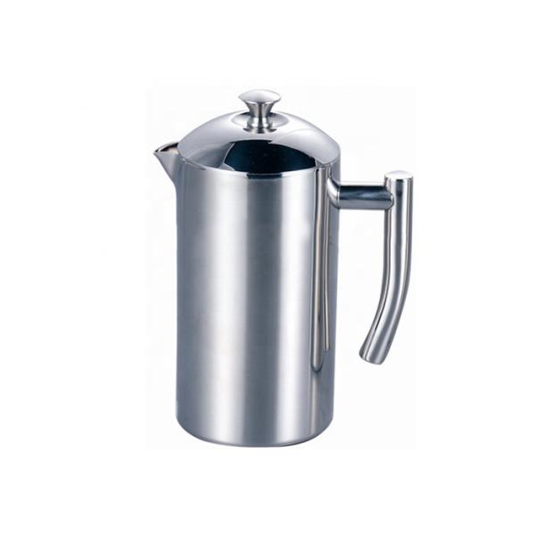 Silver French Press Coffee Pot Stainless Steel Espresso Coffee Plunger S/S 304