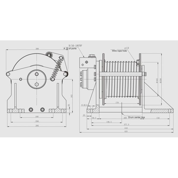 1000KG вытягивает шею гидравлический ворот подъема с желобчатым барабаном