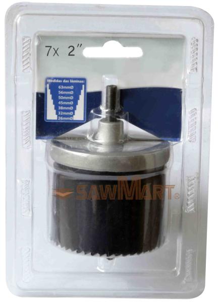 32-63mm 7 Piece Carbon Steel Hole Saw Kit  For Wood and Plastics