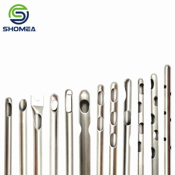 SHOMEA customized Electrolytic polishing Single hole Lipsuction Tube with threaded luer lock