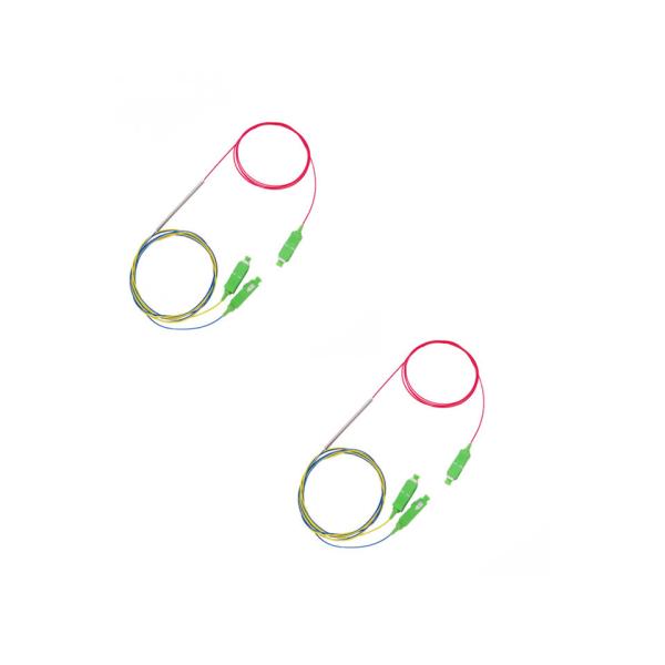 Steel Tube SC APC Fiber Optic FBT Coupler , Fiber Optic Splitter 1x2