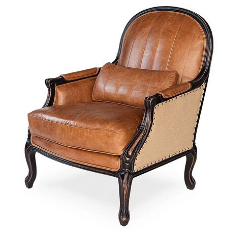 NEW French style leather cover furniture living room upholstered Accent Chair  Accent Chair