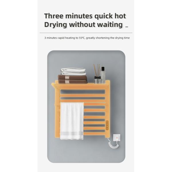 Electric Heated Space Aluminum Bathroom Towel Warmer and Drying Rack for Modern Design