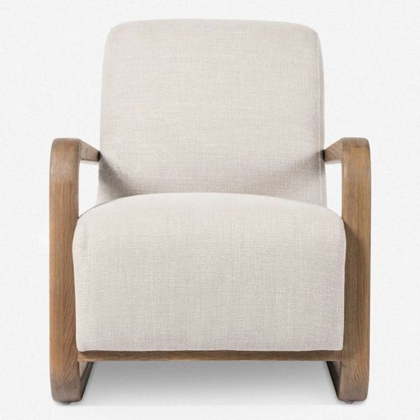 Organic Modern Solid Wood Armchair with Upholstered Seat  LG-5003