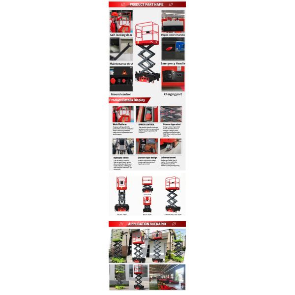 529 Lbs Mobile Personnel All Terrain Scissor Lift Aerial Work Platform High Performance