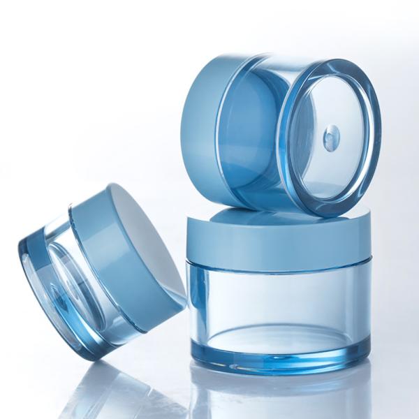 Frasco plástico azul 10ml do creme de cara da etiqueta PETG da etiqueta a 50ml