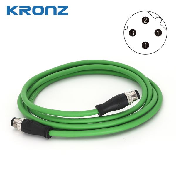 BN Wire Color M12 Connector For Harsh Environments Ambient Temperature -25- 85C Brass Contact Nut Material