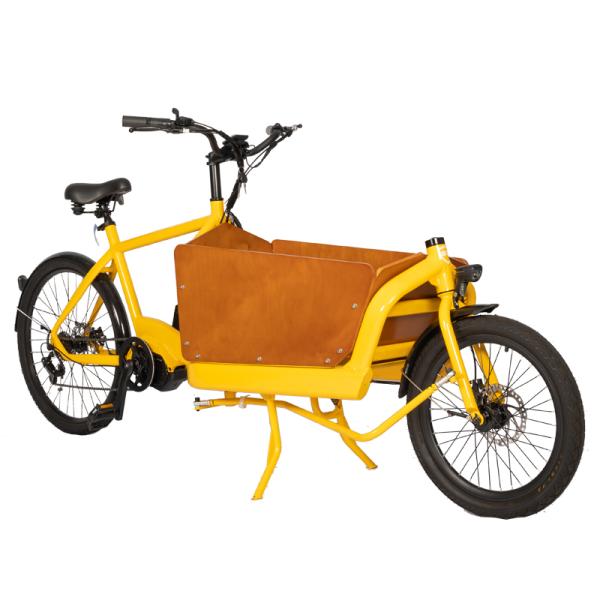 Drop ship Electric Cargo Bike with Rainproof Front Wooden Box Charging Time 3 hours