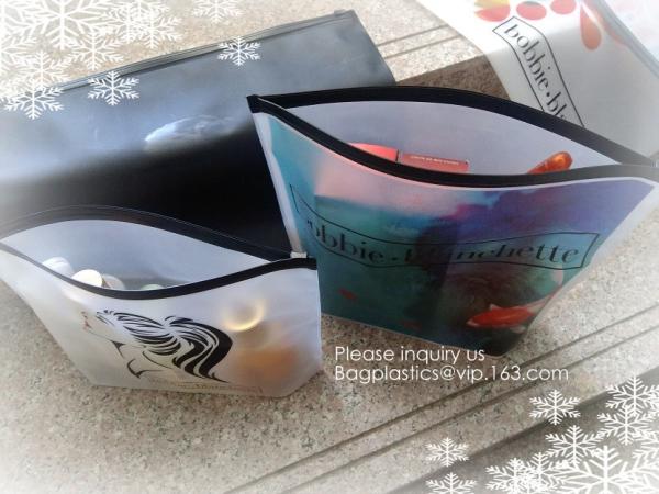 Biodegradable frosted eva plastic pvc zip lock cosmetics bag,  frosted cosmetics bag,pvc zipper bag,custom eva bag