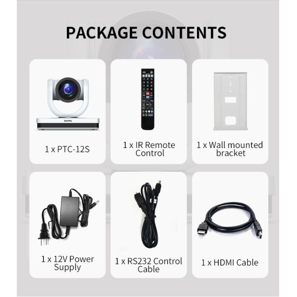 PTC-12S PoE HD-MI 3G-SDI USB 1080P60 HD IP Auto Tracking PTZ Camera for Broadcasting