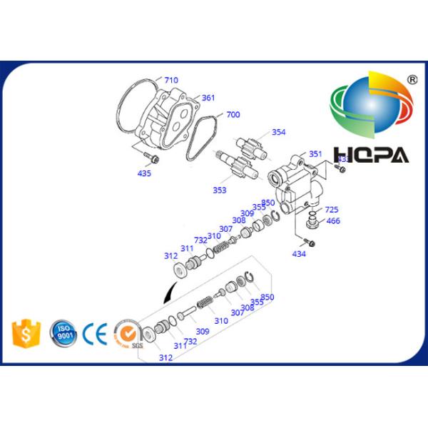 1518AKT Hydraulic Gear Pump Seal Kit For Doosan DH258-7 SOLAR 220LC-V