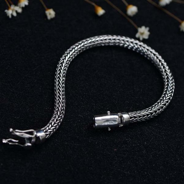Retro Women Men 5mm Sterling Silver Wheat Chain Link Bracelet (B20180404081)