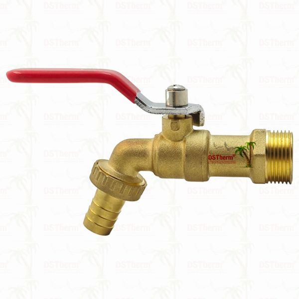 Gold Plated Heavy Duty Classic Red Iron Handle Bibcocks Water Spout Faucet Spigot Water Tap 3/4