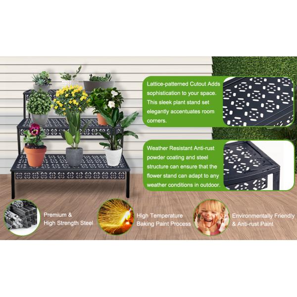 Metal Plant Stand Garden Display Shelf Flower Pot Holder Storage Organizer Rack Indoor Home Outdoor Patio Balcony