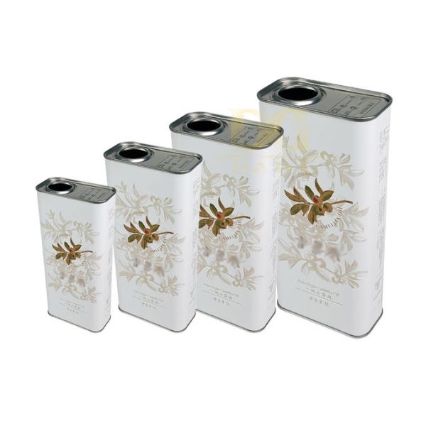 Wholesale Custom Printed 125ml 150ml 250ml Rectangular Tin Can for Olive Sunflower Cooking Oil Food Grade Metal Container